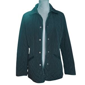 Lauren Ralph Lauren Black Quilted Jacket Women’s Small RL Crest Logo
